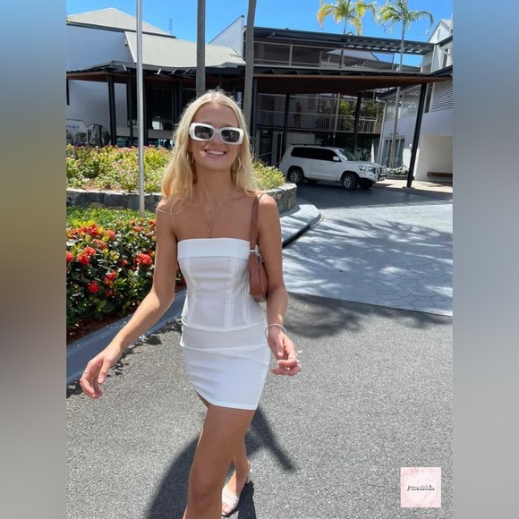 WITH JÉAN CHLOÉ CORSET DRESS IN WHITE - Picture 11 of 14